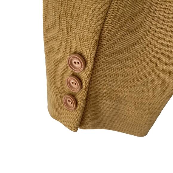 Gina Teresa 60s Vintage Leather Wool Blend Tan Jacket size 12 - Picture 6 of 10